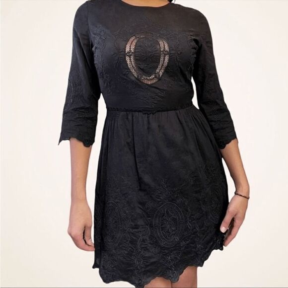 Victoria’s Secret Black Gothic Victorian Embroidered Doll Dress, Small, Size 4 N - Picture 10 of 12